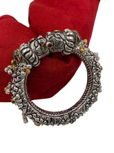 Silver Plated Two Tone Polish Lion Head Silver Kada Bracelet By Gehna Shop Bracelets